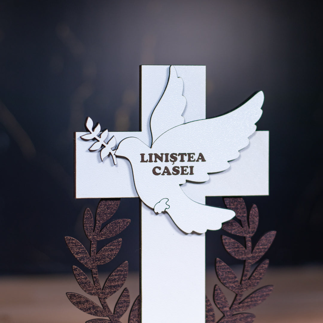Cruce decorativa-Liniștea Casei, 10 x 15 cm