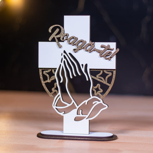 Cruce decorativa- Roagă-te !, 10 x 15 cm