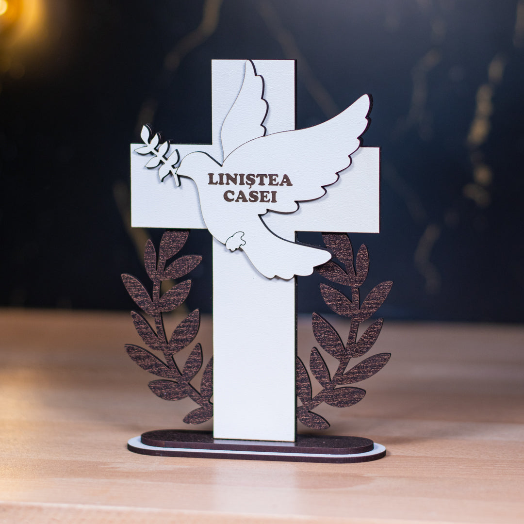 Cruce decorativa-Liniștea Casei, 10 x 15 cm