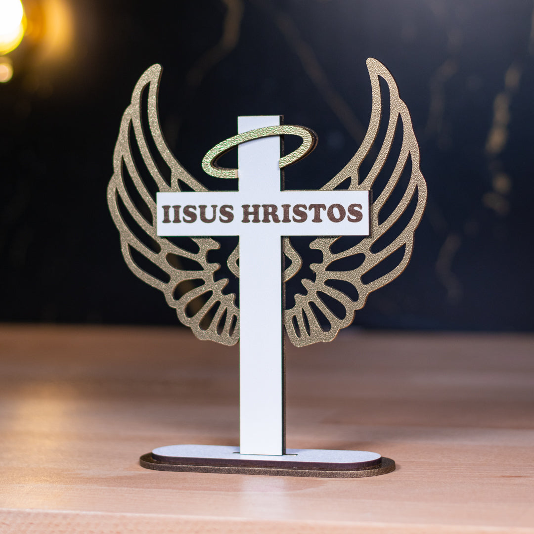 Cruce decorativa- Iisus Hristos, 13 x 16 cm