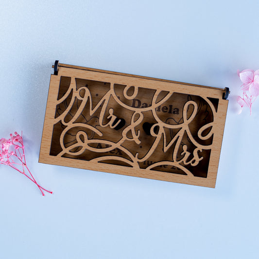 Cutie elegantă de verighete cu porumbei – decor romantic pentru nuntă