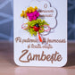 Felicitare martisor cu flori uscate si licheni - Zambeste