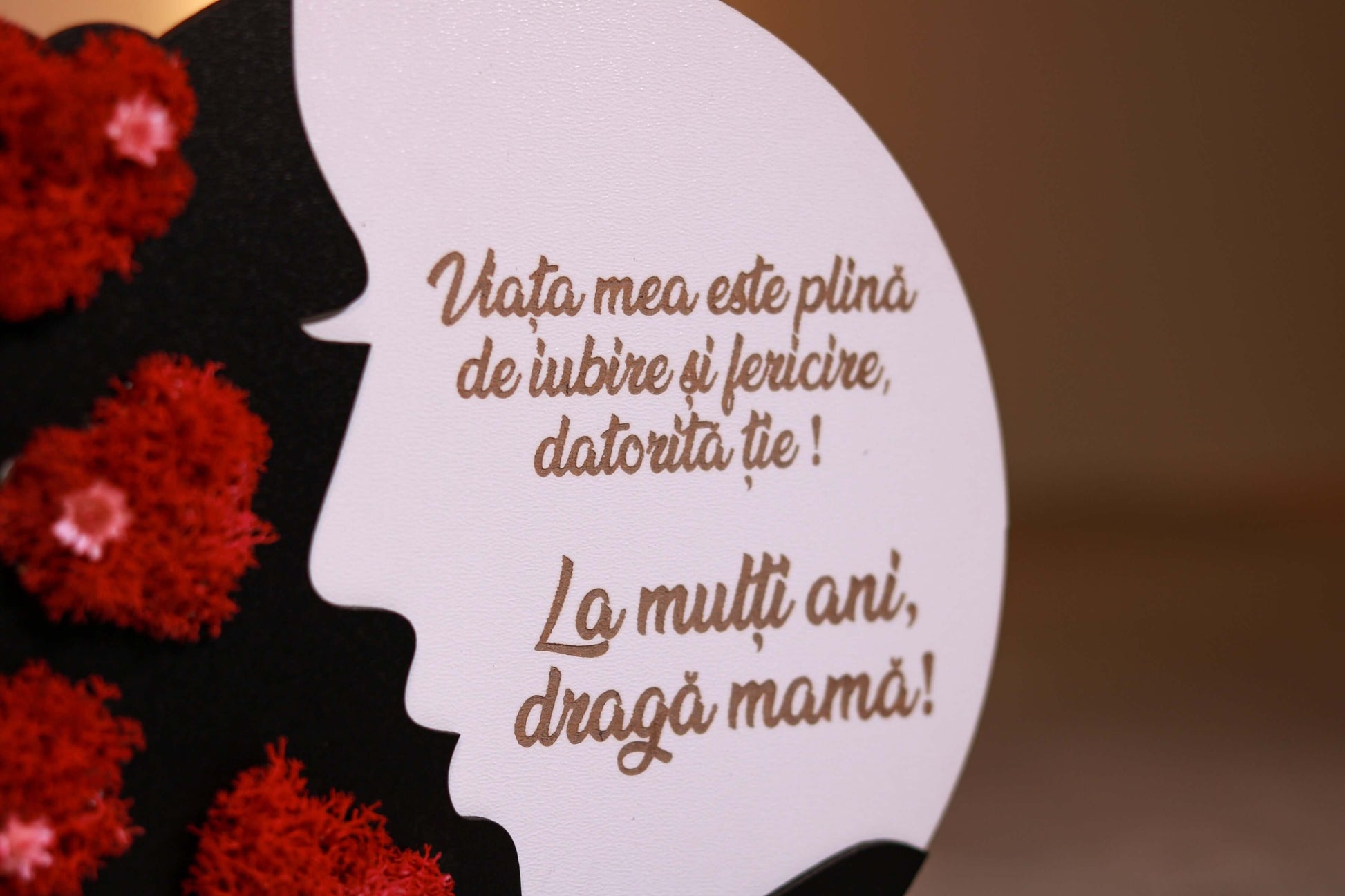 Placheta cadou "La multi ani, draga mama!" - Creators of Crafts