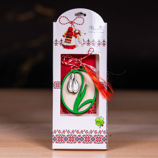 Martisor din lemn handmade - Model ghiocel