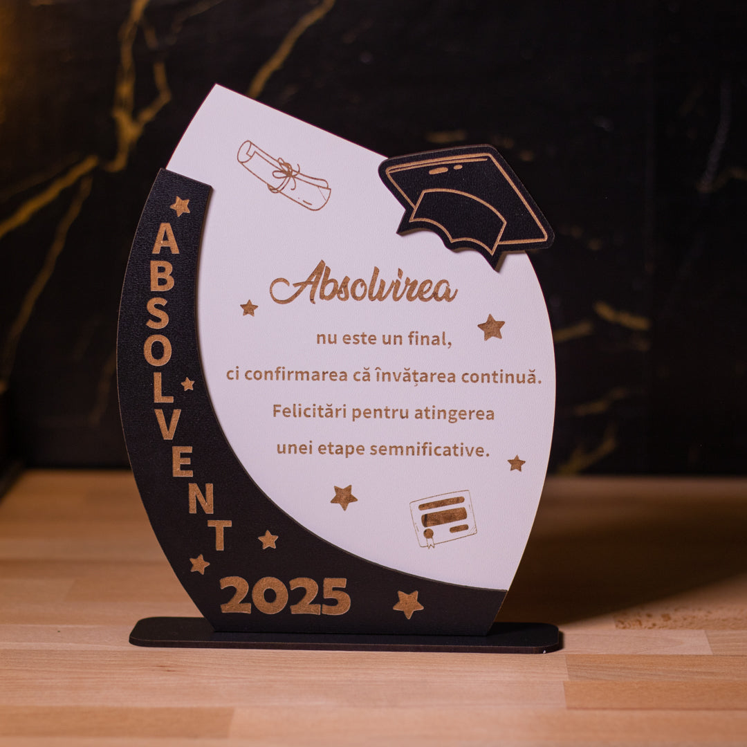 Placheta personalizata pentru absolvent, 17x21cm