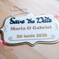 Placă Save the Date lemn cu accente aurii