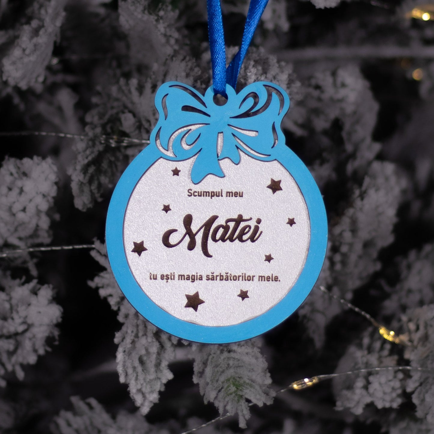 Globuleț din lemn pentru copil - personalizat