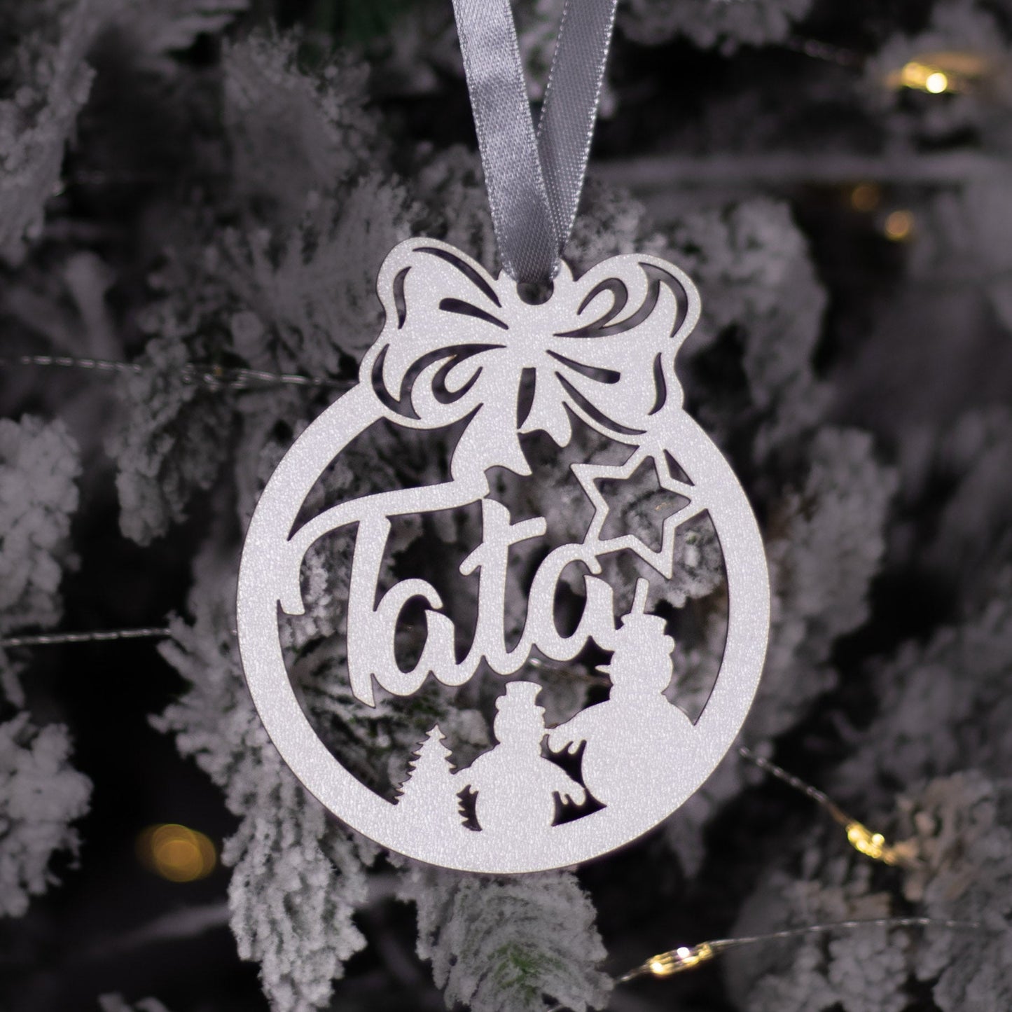 Globuleț din lemn „Crăciun Fericit” - Tata