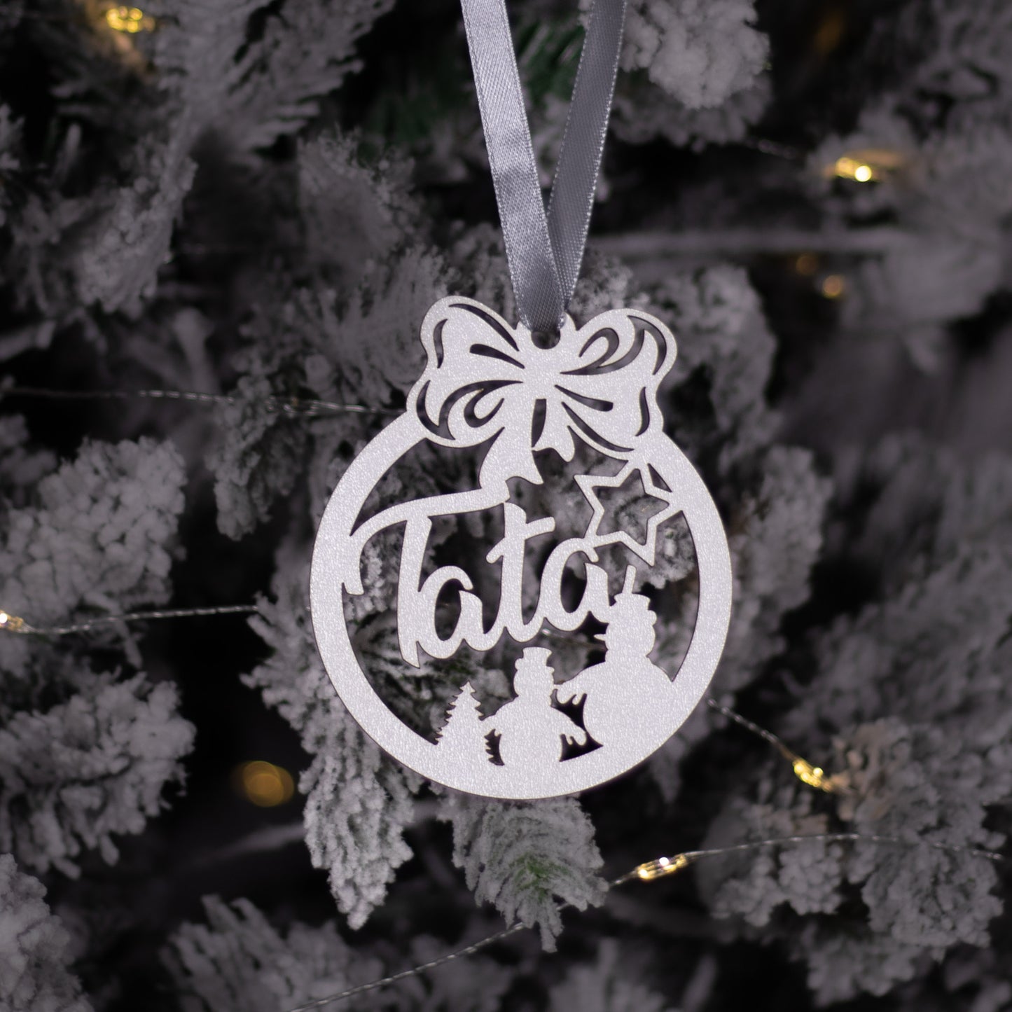 Globuleț din lemn „Crăciun Fericit” - Tata