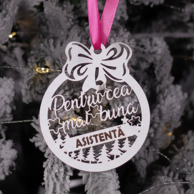 Globuleț din lemn - „Pentru asistentă”